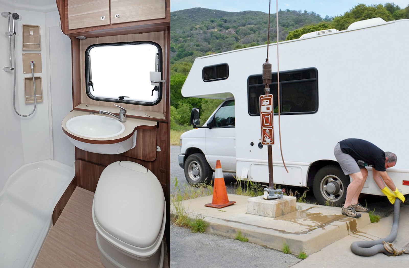 Portable RV/camper toilet and holding tank setup in Dickson, Tennessee